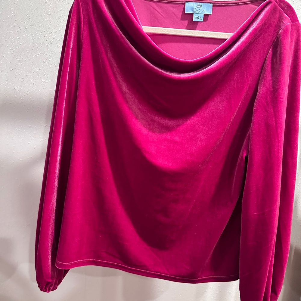 Vibrant Pink Velvet Top